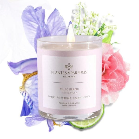 Perfumed Hand Poured Candle - White musk 180g