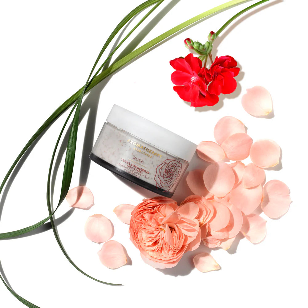 مقشر الوجه والجسم ثلاثي الأفعال بالورد 200 مل